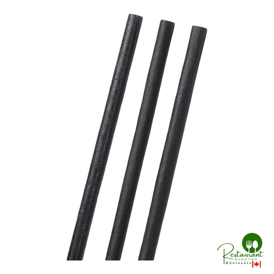 Greenprint 6" Black Agave Giant Unwrapped Straw - 1,200/Case