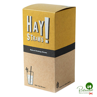 HAY! Straws 7 3/4" Natural Wheat Compostable Drinking Straw - 3,000/Case | Canada