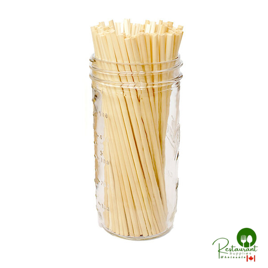 HAY! Straws 7 3/4" Natural Wheat Compostable Drinking Straw - 3,000/Case
