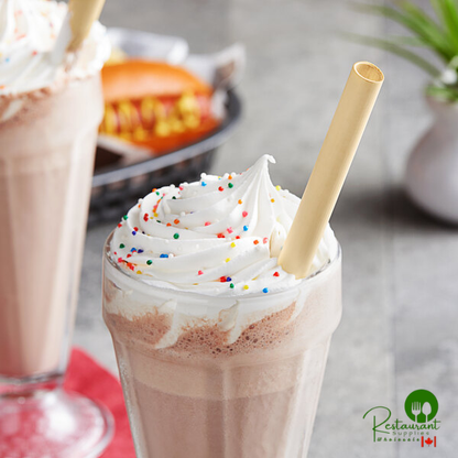 HAY! Straws 8" Super Jumbo Natural Wheat Compostable Drinking Straws - 1,500/Case | Canada
