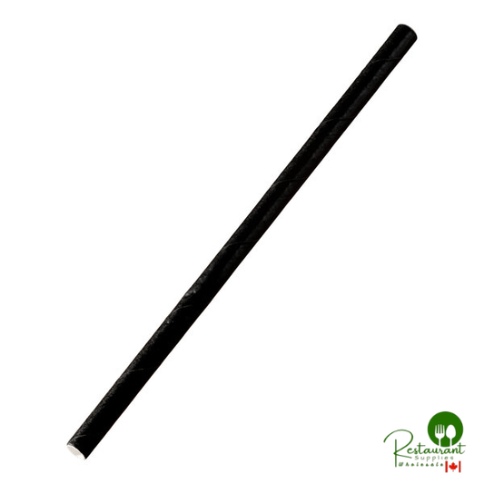 Nothing 5 3/4" Unwrapped Black Paper Cocktail Straw - 4,800/Case