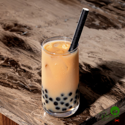 Nothing 8 1/2" Colossal Wrapped Black Paper Boba Straw - 2,400/Case | Canada