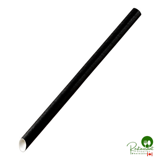 Nothing 8 1/2" Colossal Wrapped Black Paper Boba Straw - 2,400/Case