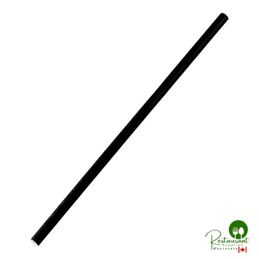 Nothing 7 3/4" Jumbo Unwrapped Black Paper Straw - 4,800/Case