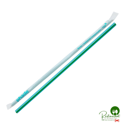 Phade 7 3/4" Jumbo Blue Wrapped Compostable Straw - 3,750/Case | Canada