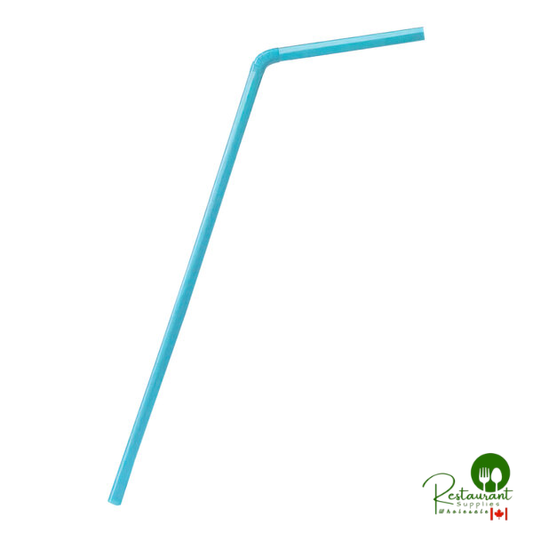 Phade 7 5/8" Jumbo Blue Wrapped Compostable Flex Straw - 3,000/Case