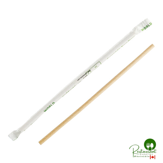 World Centric 10" Kraft Giant Wrapped Paper Straw - 4,000/Case