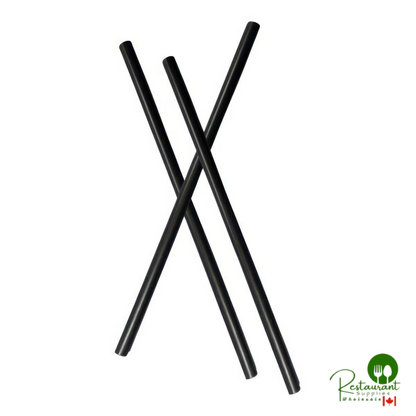 StrawFish 5 3/4" Black Unwrapped Jumbo Cocktail Straw - 5,000/Case