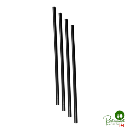 StrawFish 4 3/4" Black Unwrapped Cocktail Stirrer Straw - 5,000/Case