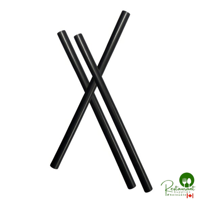 StrawFish 5 3/4" Black Unwrapped Giant Cocktail Straw - 5,000/Case
