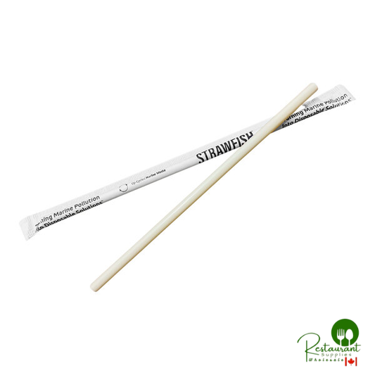 StrawFish 8 1/2" Natural Wrapped Giant Straw - 5,000/Case