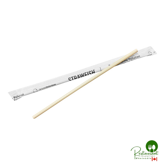 StrawFish 7 3/4" Natural Wrapped Jumbo Straw - 5,000/Case