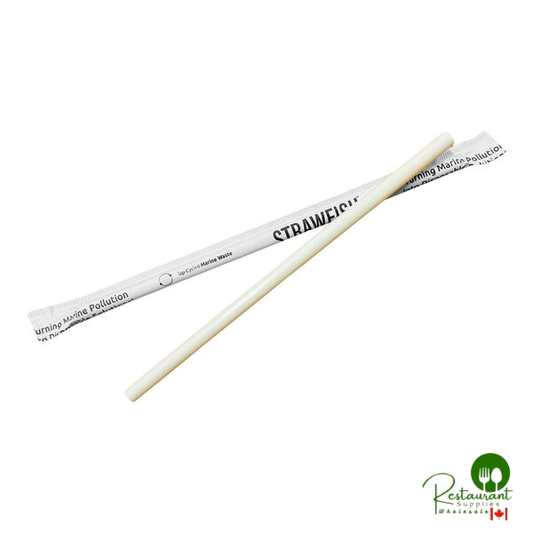StrawFish 7 3/4" Natural Wrapped Giant Straw - 5,000/Case