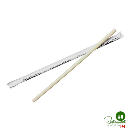 StrawFish 10 1/4" Natural Wrapped Giant Straw - 5,000/Case