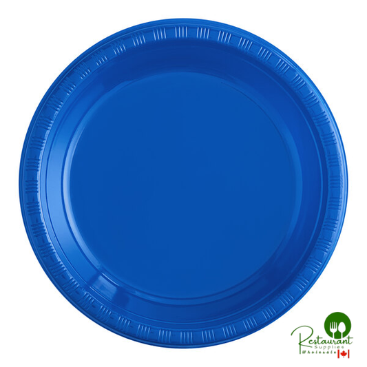 Creative Converting 28314731 10" Cobalt Blue Plastic Plate - 240/Case