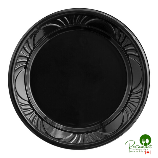 D&W Fine Pack BP06P-07 6" Black Pearl Plastic Plate - 1,000/Case