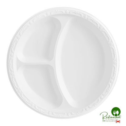 Ecopax 10" 3-Compartment Black Mineral-Filled Polypropylene Plate - 400/Case