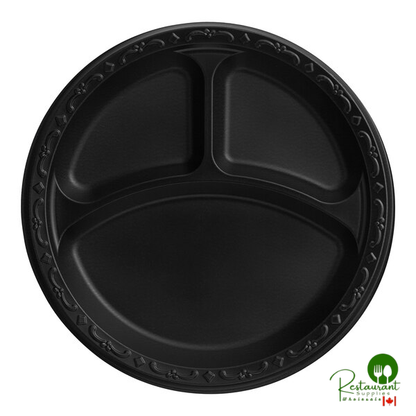 Ecopax 9" 3-Compartment White / Ivory Mineral-Filled Polypropylene Plate - 400/Case