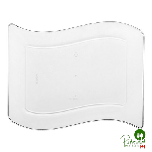 Fineline Wavetrends 1405-CL 5 1/2" x 7 1/2" Clear Plastic Dessert Plate - 120/Case