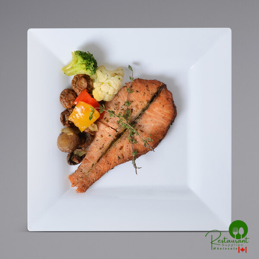 Fineline Settings 1609-WH Solid Squares 9 1/2" White Square Dinner Plate - 120/Case