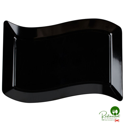 Fineline Wavetrends 1410-WH 8 1/2" x 13 1/2" White Plastic Plate - 120/Case