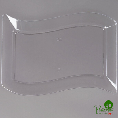 Fineline Wavetrends 1410-WH 8 1/2" x 13 1/2" White Plastic Plate - 120/Case
