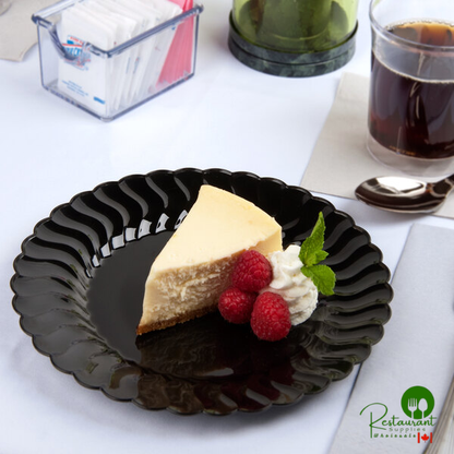 Fineline Flairware 207-BK 7 1/2" Black Plastic Plate - 180/Case | Canada