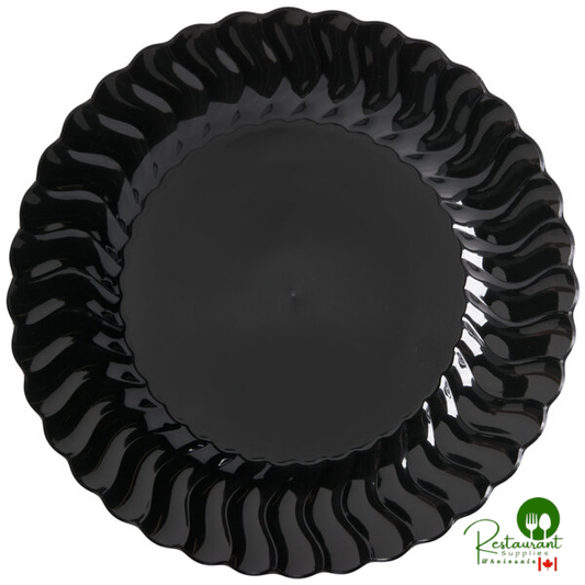 Fineline Flairware 207-BK 7 1/2" Black Plastic Plate - 180/Case