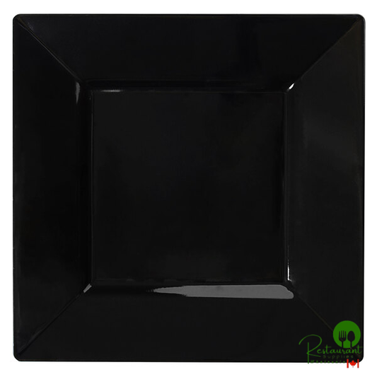 Fineline Settings 1608-BK Solid Squares 8" Black Square Salad Plate - 120/Case