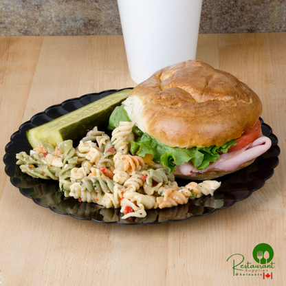 Fineline Flairware 209-BK 9" Black Plastic Plate - 180/Case | Canada
