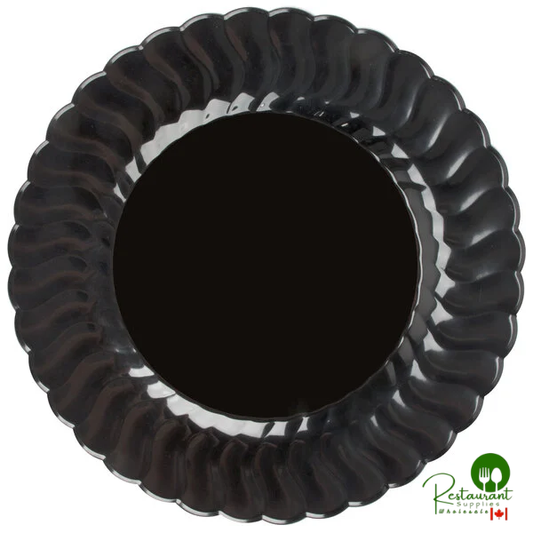 Fineline Flairware 209-BK 9" Black Plastic Plate - 180/Case