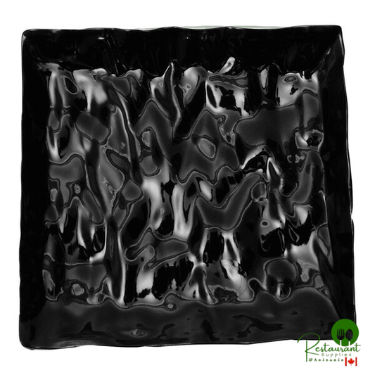 Fineline Tiny Temptations 2 1/2" Square Black Plastic Mini Cocktail Plate - 120/Case