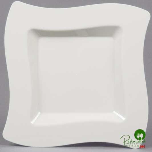 Fineline Wavetrends 108-BO 8" Bone / Ivory Plastic Square Plate - 120/Case