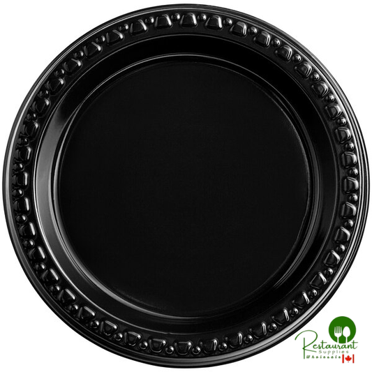 Huhtamaki Chinet Black Heavyweight Plastic Plate 6" - 1,000/Case