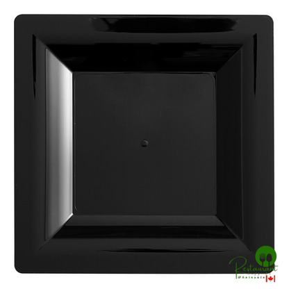 WNA Comet GS5BK 5" Milan Grand Black Square Plastic Dessert Plate - 168/Case | Canada