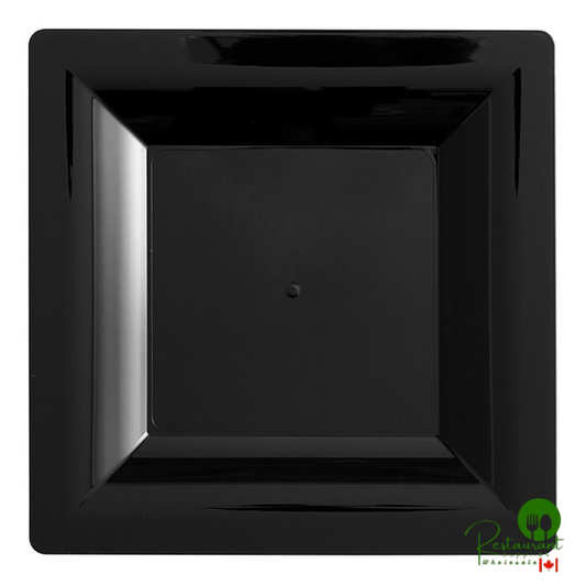 WNA Comet GS5BK 5" Milan Grand Black Square Plastic Dessert Plate - 168/Case