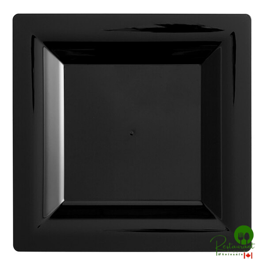 WNA Comet GS65BK 6 1/2" Milan Grand Black Square Plastic Salad Plate - 168/Case