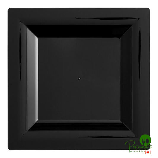WNA Comet GS8BK 8" Milan Grand Black Square Plastic Lunch Plate - 168/Case