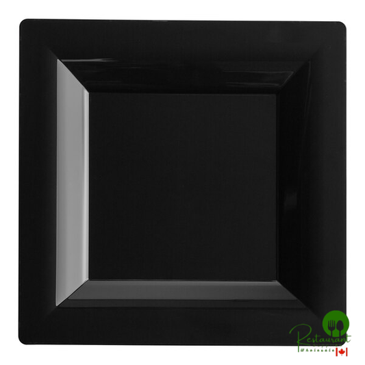 WNA Comet GS95BK 9 1/2" Milan Grand Black Square Plastic Dinner Plate - 120/Case