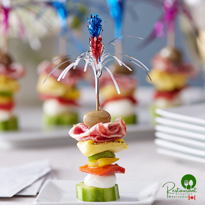 6" Sparkler Food Pick with Assorted Colors By Prime - 1,000/Case