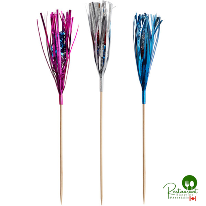 6" Sparkler Food Pick with Assorted Colors By Prime - 1,000/Case