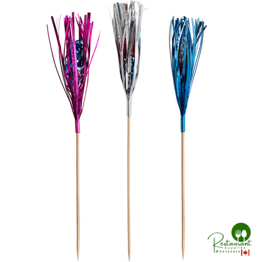 6" Sparkler Food Pick with Assorted Colors By Prime - 1,000/Case