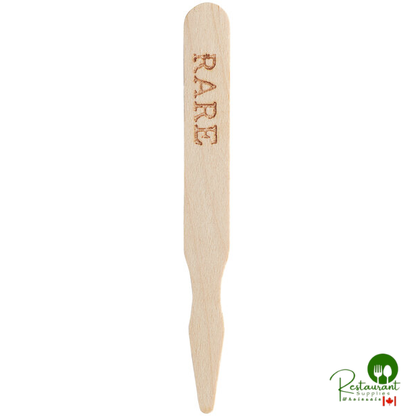 Compostable 3 1/2" Wooden "Rare" Meat Marker By Prime - 1,000/Pack
