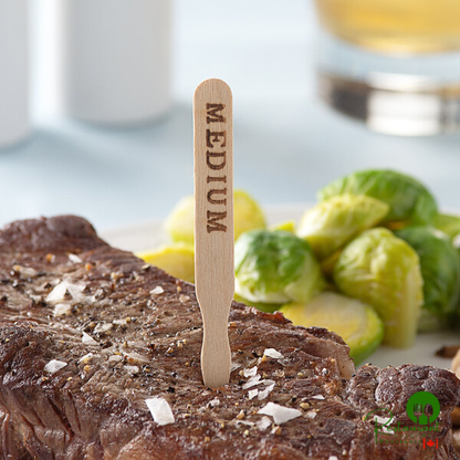 Compostable 3 1/2" Wooden "Medium" Meat Marker By Prime - 1,000/Pack