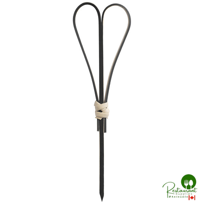 3 1/2" Black Bamboo Heart Food Pick / Skewer By Prime - 1,000/Case