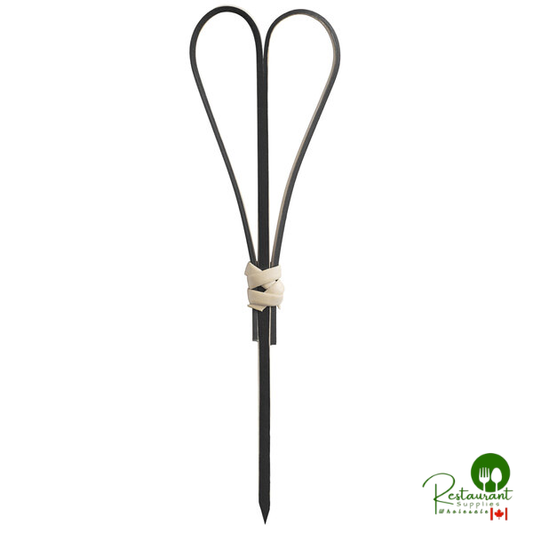 3 1/2" Black Bamboo Heart Food Pick / Skewer By Prime - 1,000/Case