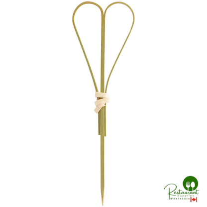 3 1/2" Black Bamboo Heart Food Pick / Skewer By Prime - 1,000/Case