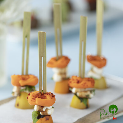 Compostable 4 3/4" Bamboo Double Prong Skewer By Prime - 1,000/Case