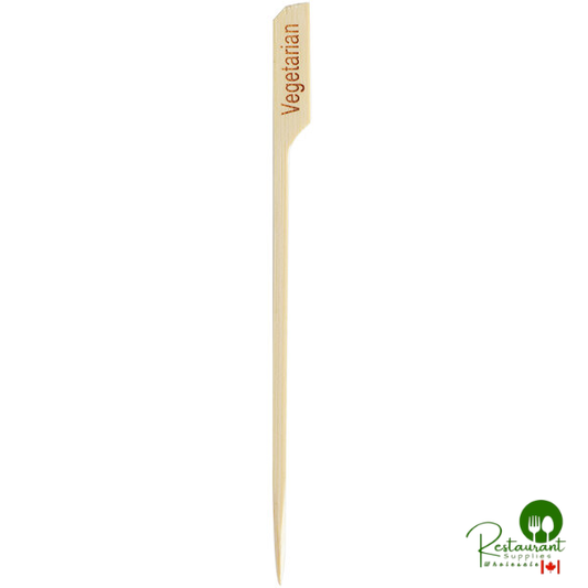 Compostable 6" Bamboo Vegetarian Food Pick / Marker By Prime - 1,000/Case