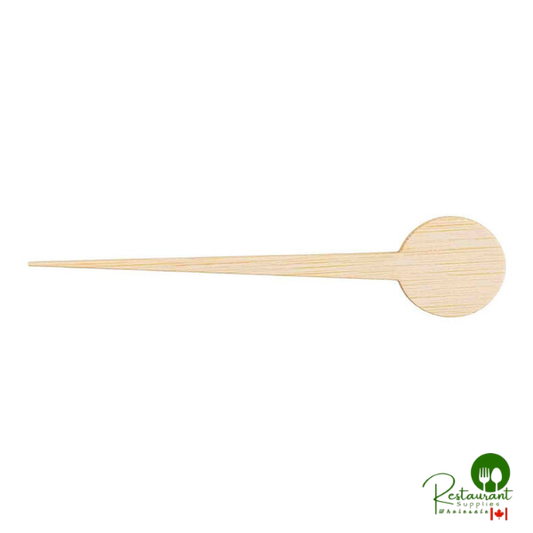 TableCraft 3 1/2" Small Round Natural Bamboo Food / Cocktail Pick - 1,200/Case